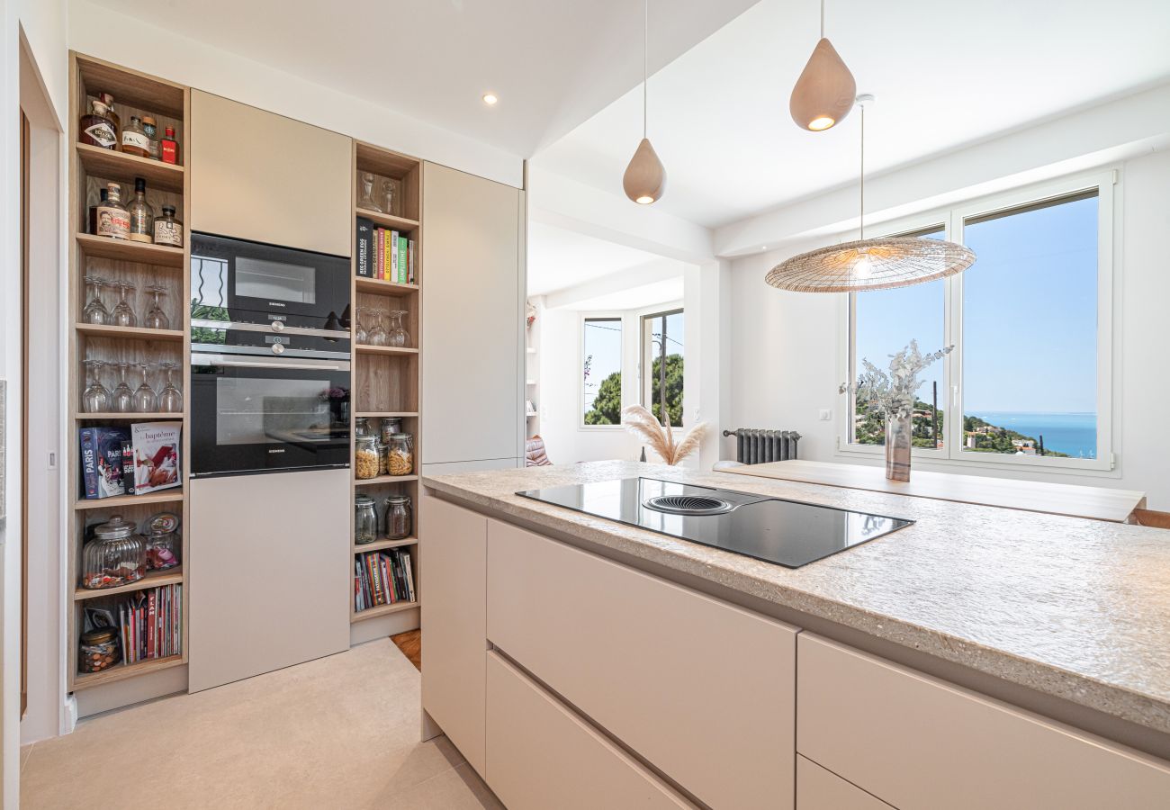 Large equipped kitchen in Villa Antheo